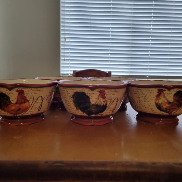 Discontinued Tuscan Rooster Ice Cream Bowls (set of 2) - Picture 1 of 7